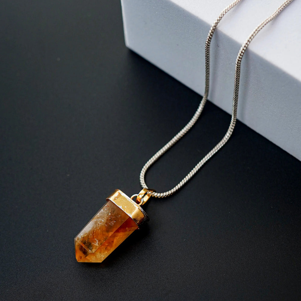 Citrine Pencil Pendant - Jaipur Crystal Gems
