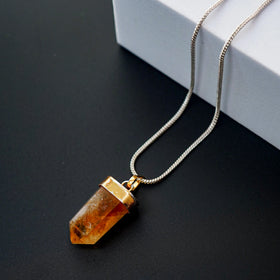 Citrine Pencil Pendant - Jaipur Crystal Gems