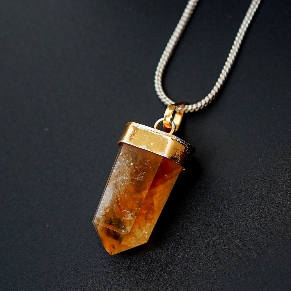 Citrine Pencil Pendant - Jaipur Crystal Gems