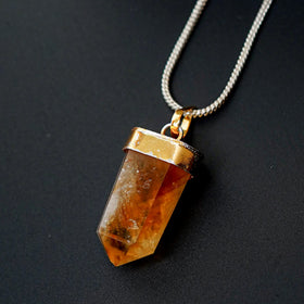 Citrine Pencil Pendant - Jaipur Crystal Gems
