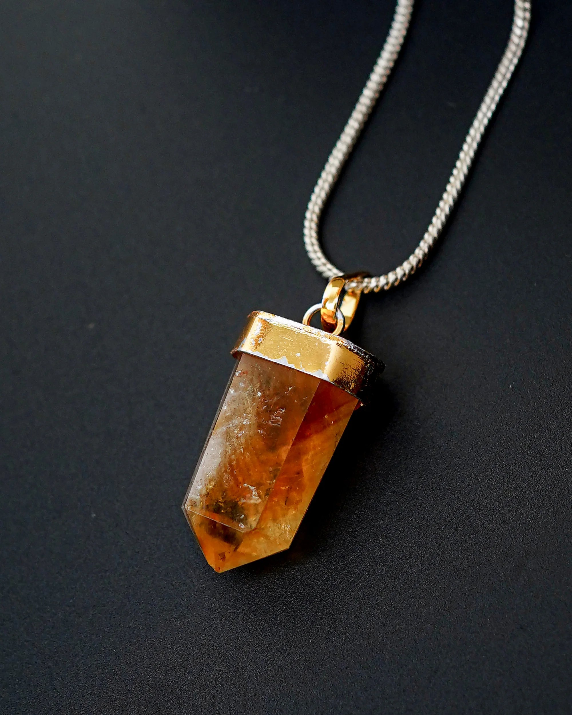 Citrine Pencil Pendant - Jaipur Crystal Gems