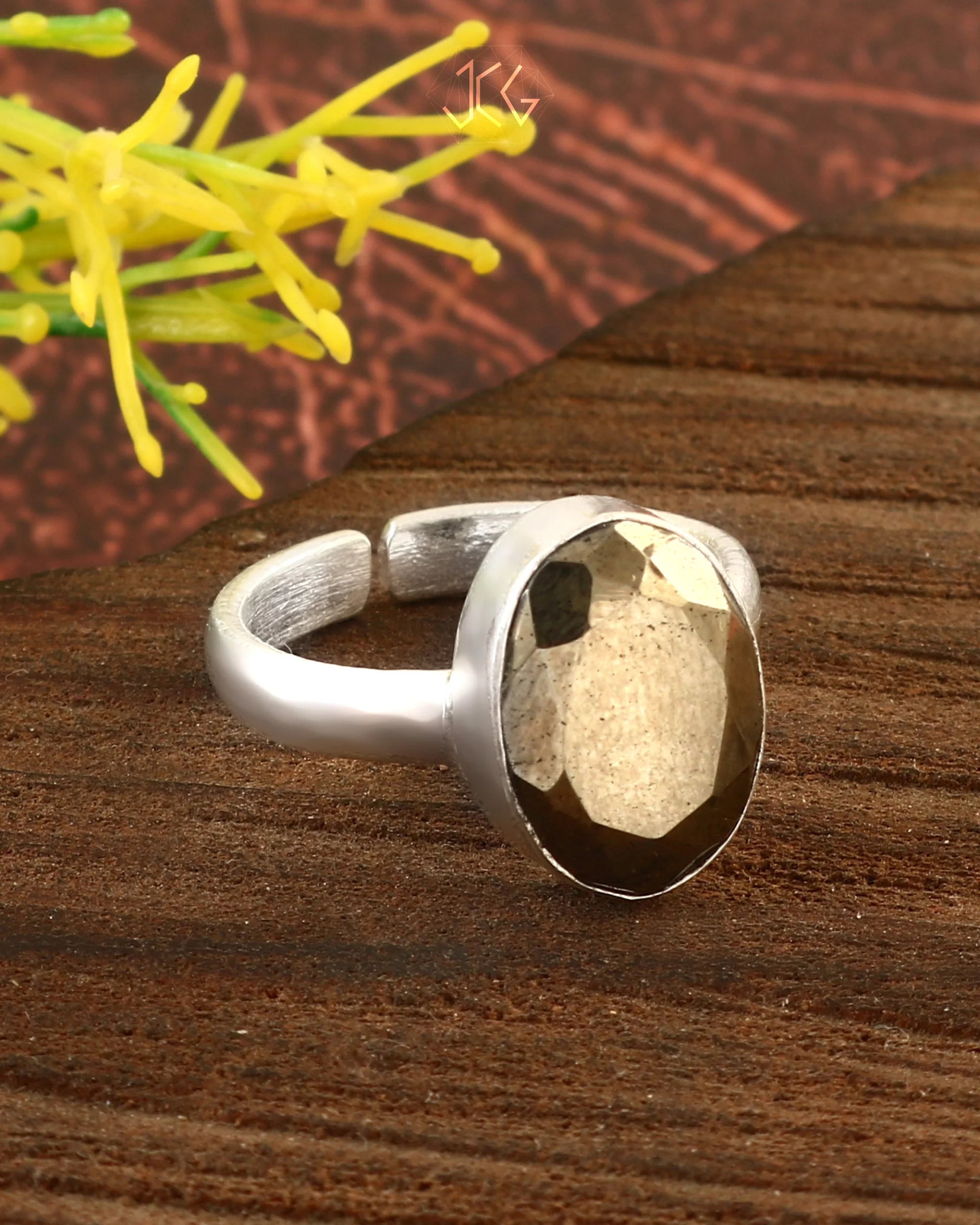 Pyrite Cut Stone Ring