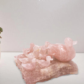 Rose Quartz Duck Family Jaipur Crystal Gems