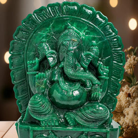 Green Jade Ganesha (Large) Jaipur Crystal Gems