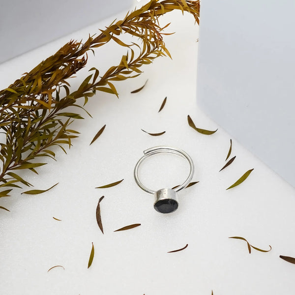 Natural Labradorite Faceted  Ring