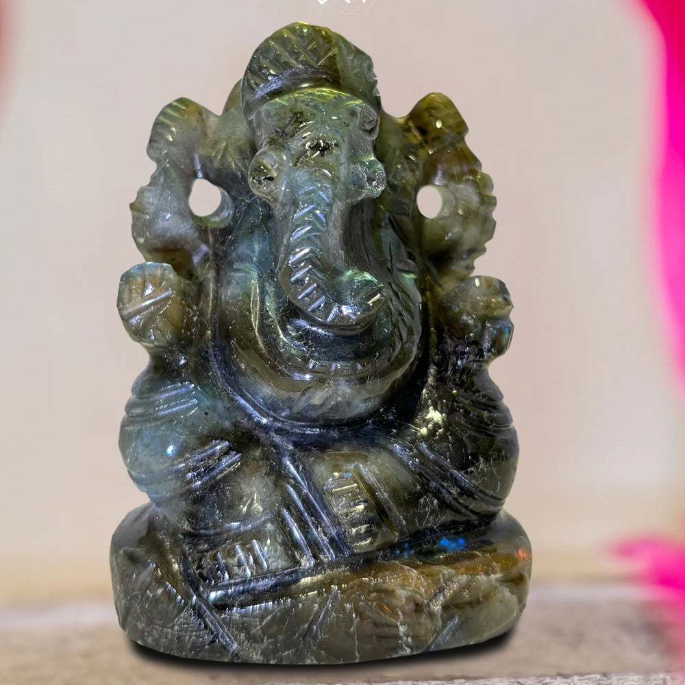 Labradorite Ganesha - Jaipur Crystal Gems