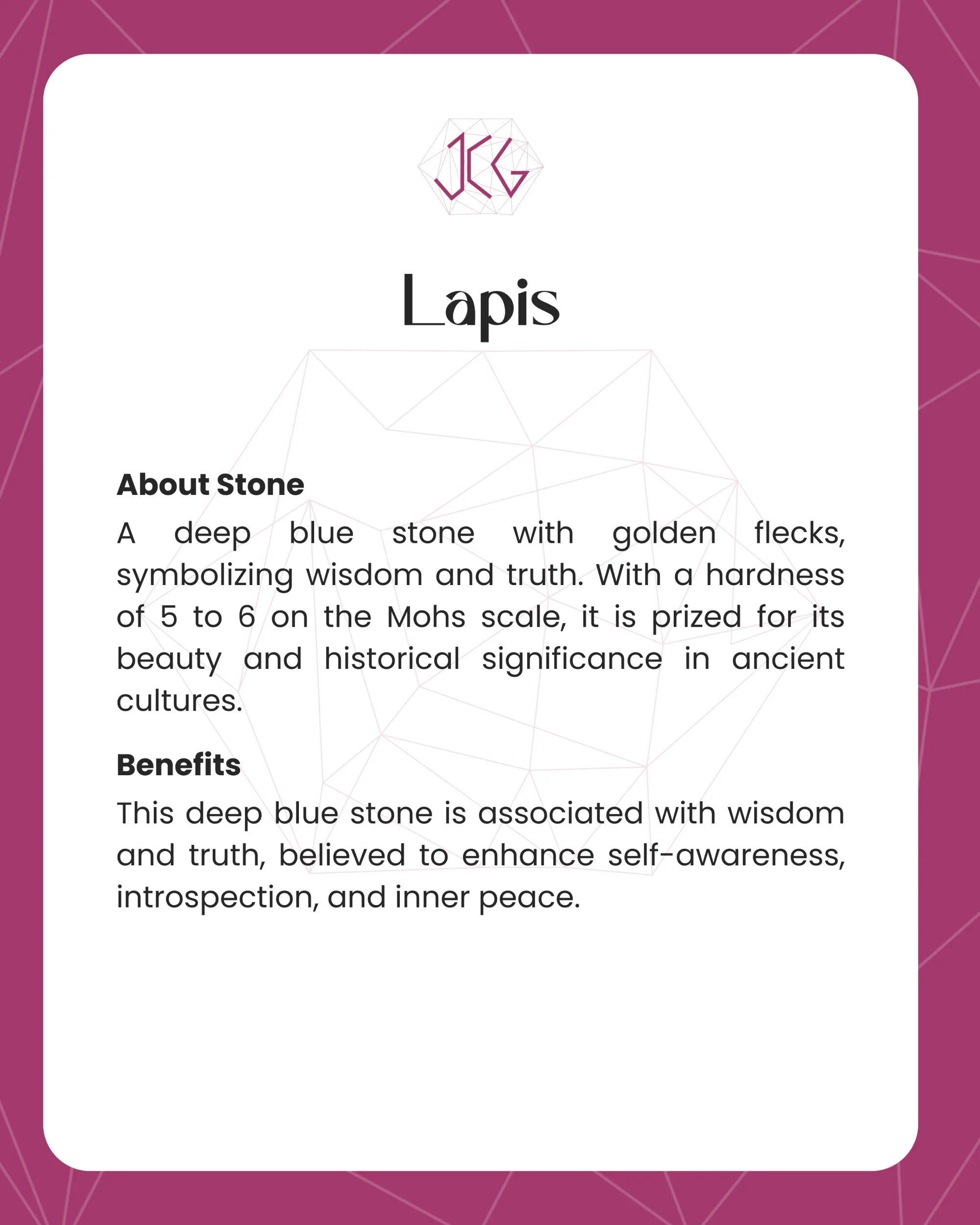 Lapis Lazuli pendant - Jaipur Crystal Gems