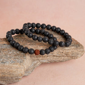 Lava Stone Bracelet - Jaipur Crystal Gems