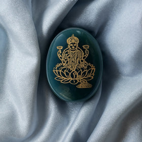 Green Aventurine Laxmi Zibu Coin - Jaipur Crystal Gems