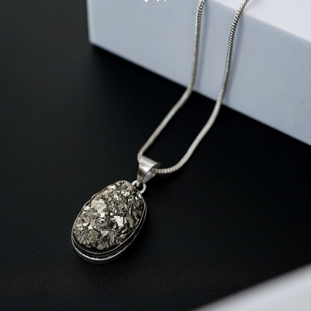 Oval Pyrite Pendant - Jaipur Crystal Gems