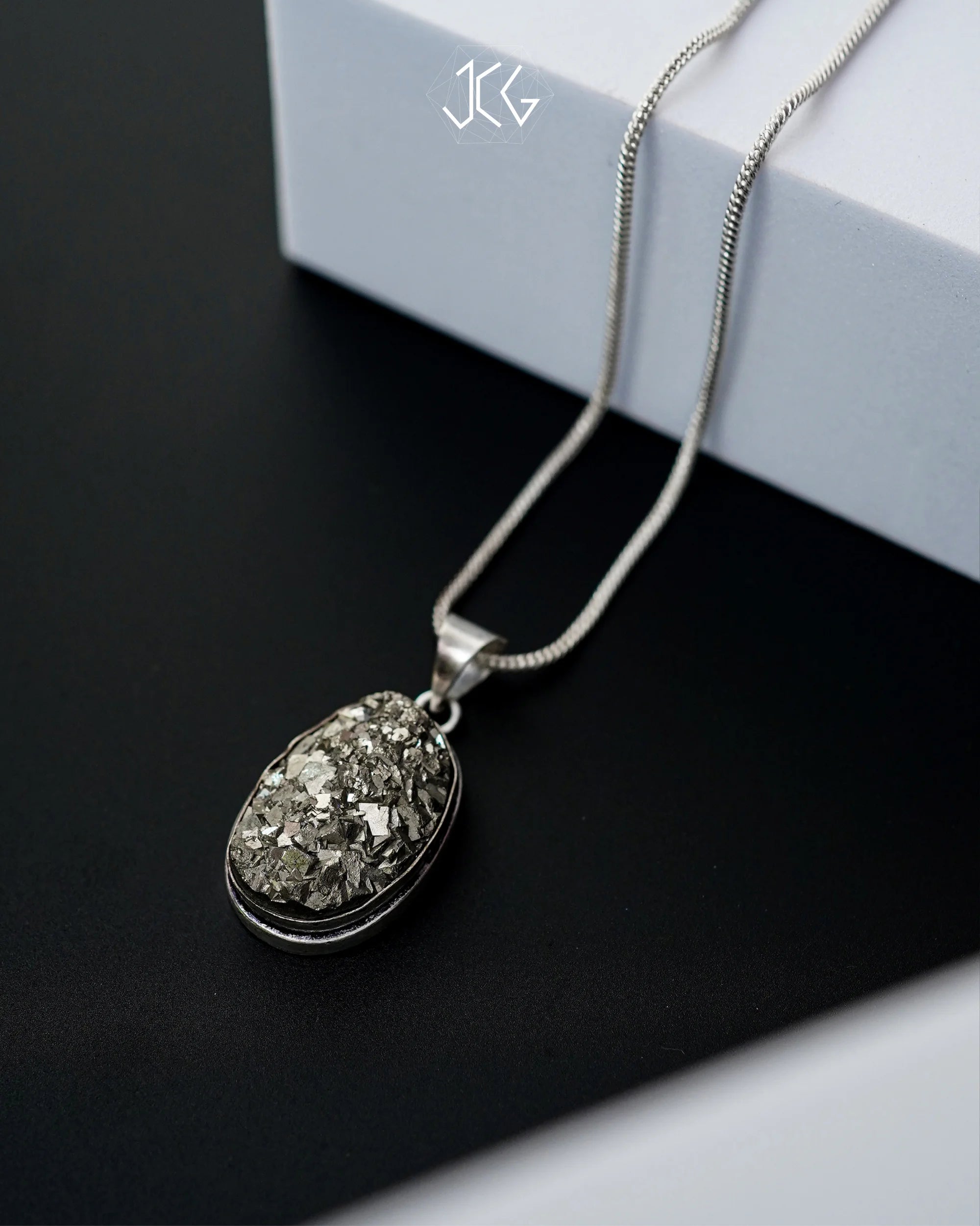 Oval Pyrite Pendant - Jaipur Crystal Gems