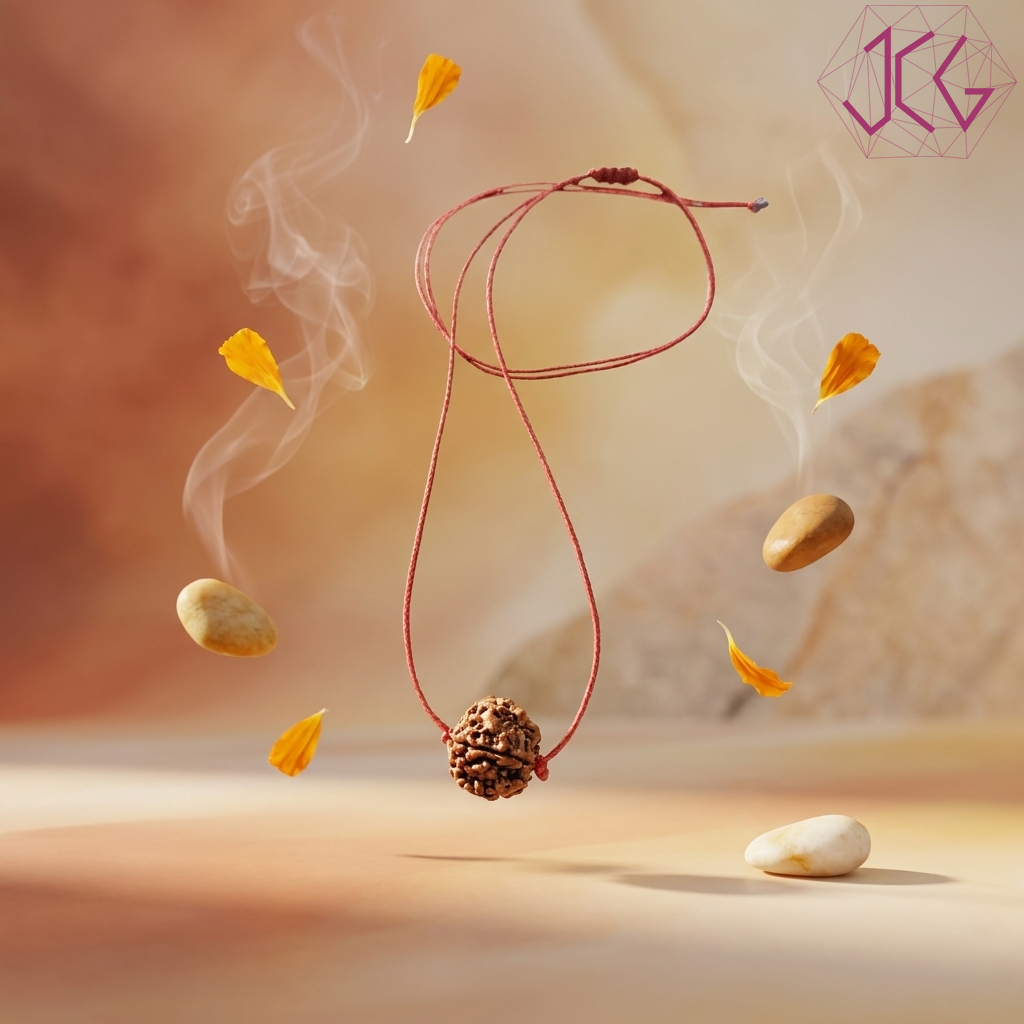 5 Mukhi Rudraksha Pendant in Adjustable Red Thread