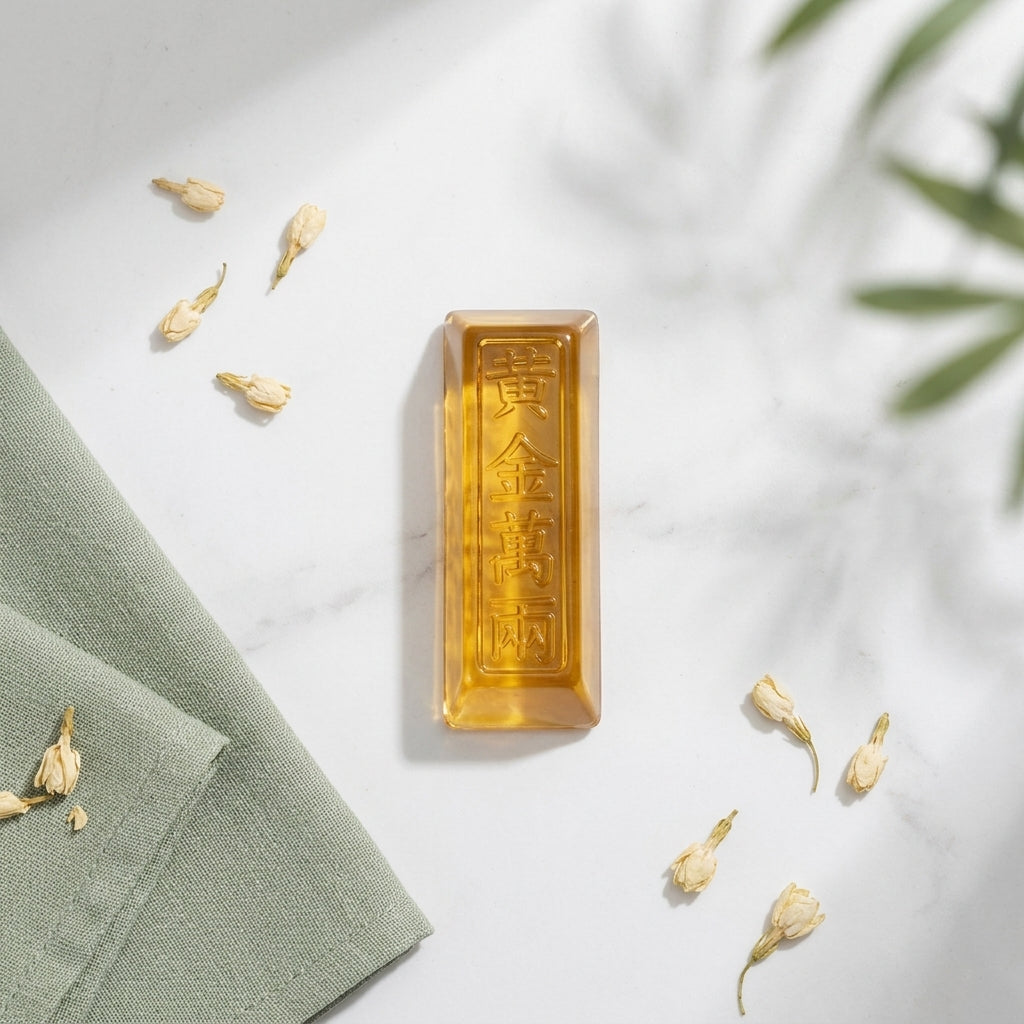 Feng Shui Glass Gold Bar – Bar of Abundance & Security