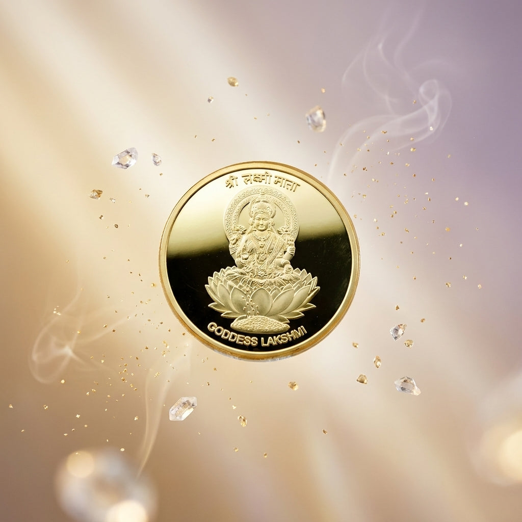 Goddess Lakshmi with Feng Shui Bagua Coin