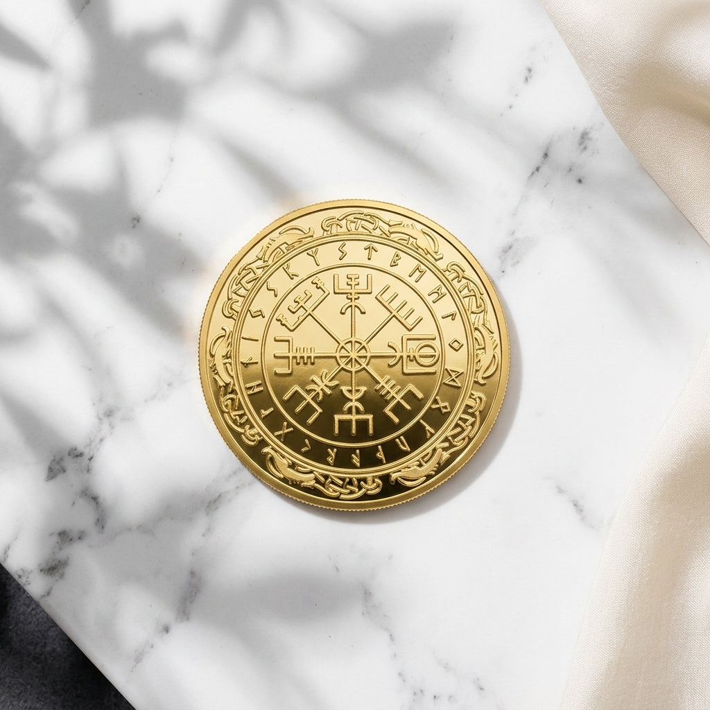 Vegvisir Compass Symbol Decorative Coin