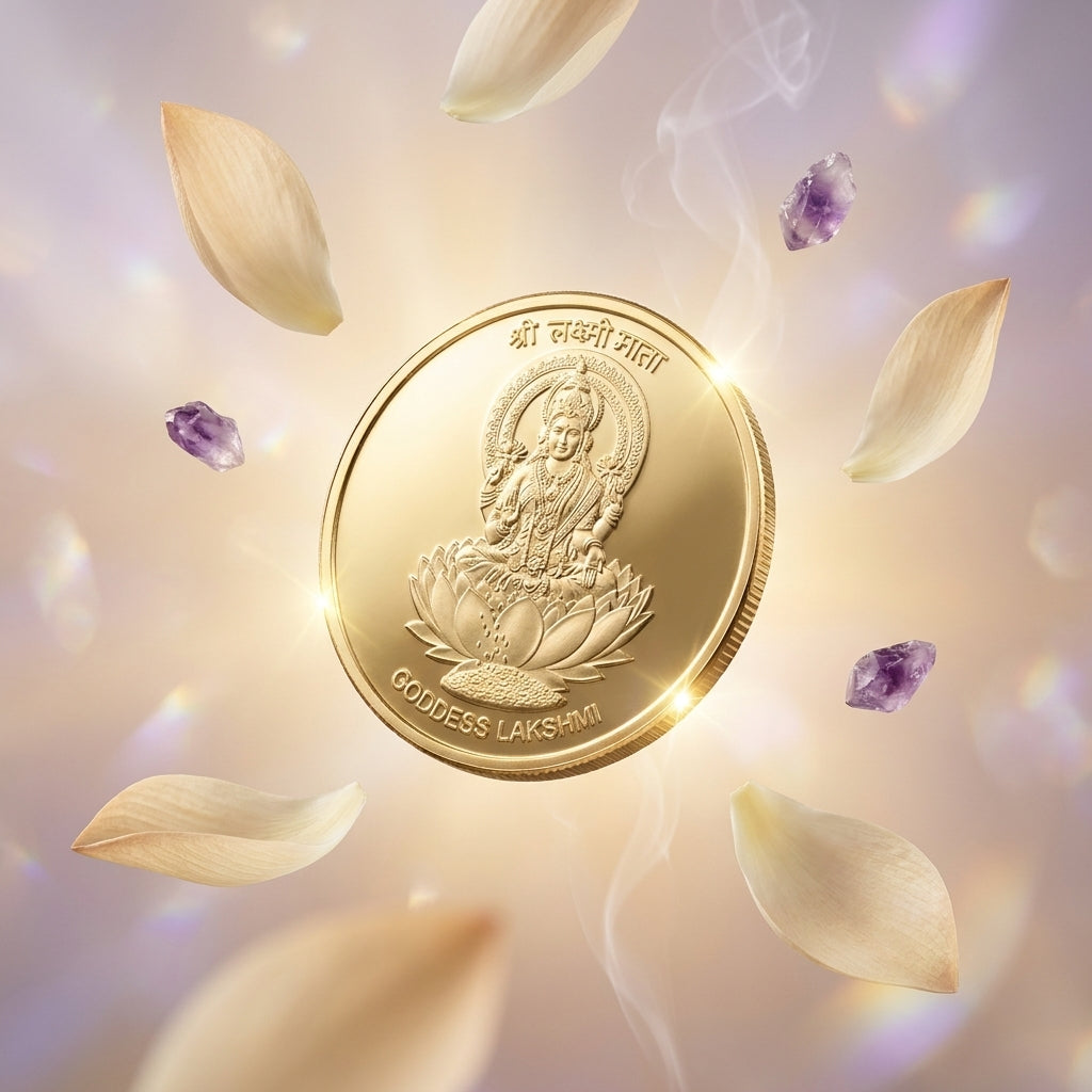 Goddess Lakshmi with Feng Shui Bagua Coin
