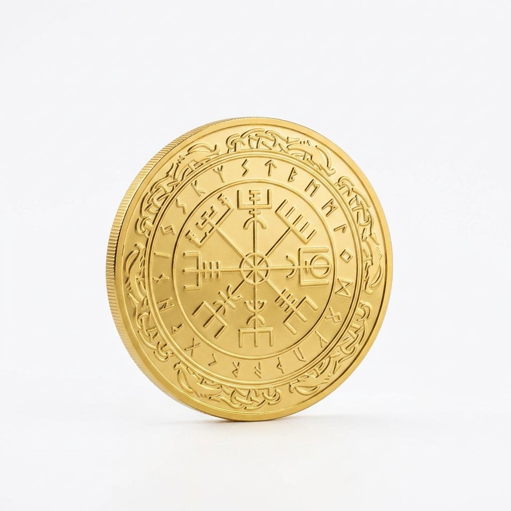 Vegvisir Compass Symbol Decorative Coin