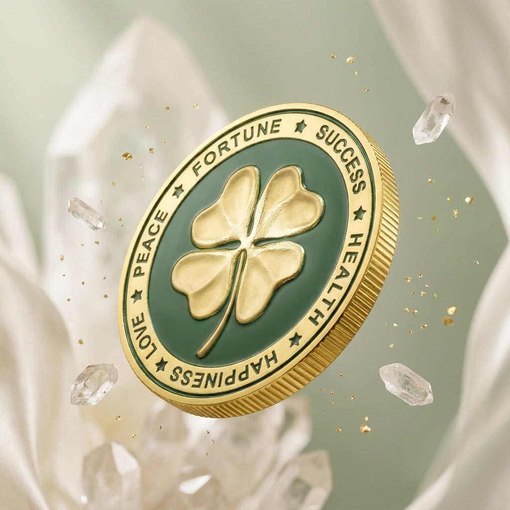 Lucky Elephant & Four Leaf Clover Coin