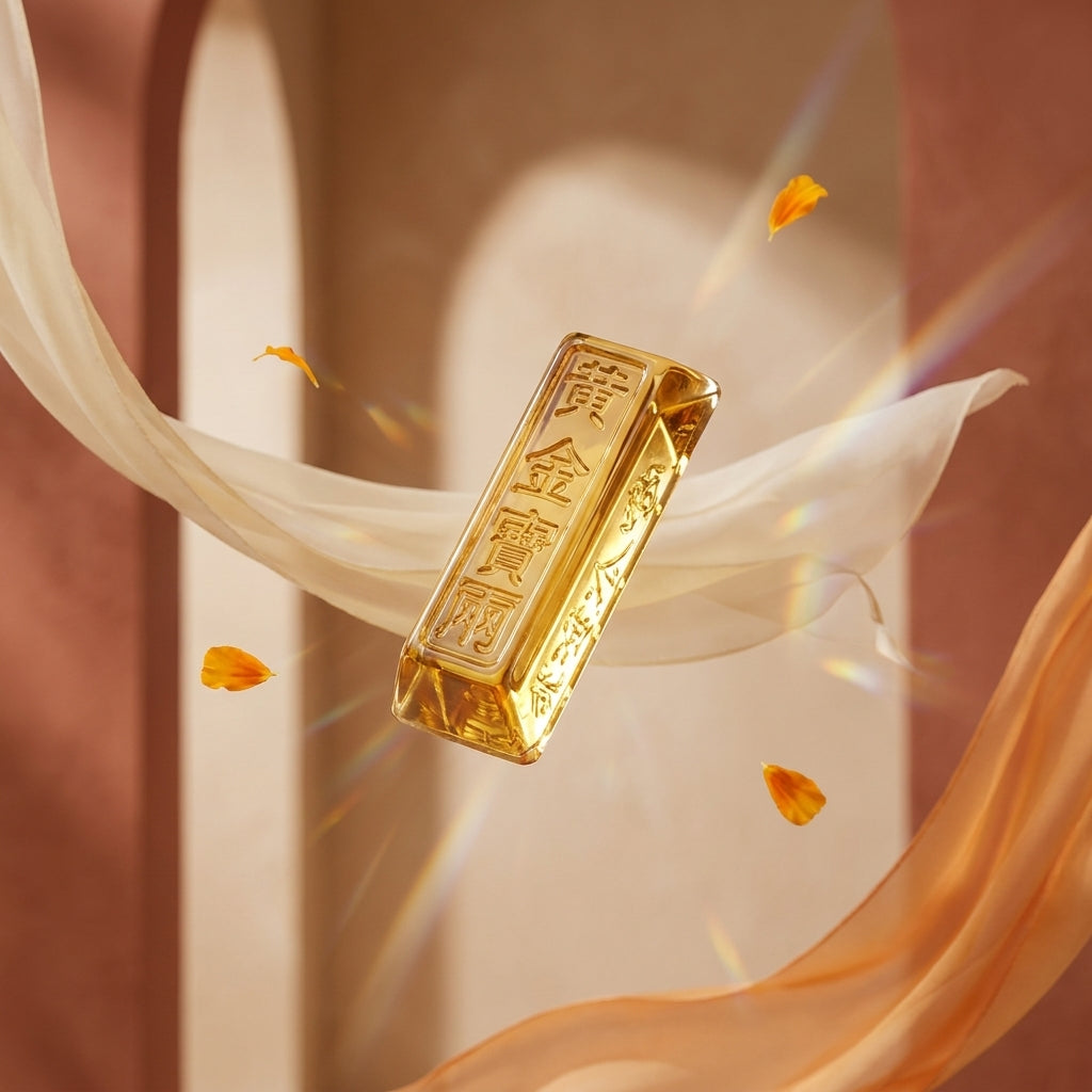 Feng Shui Glass Gold Bar – Bar of Abundance & Security