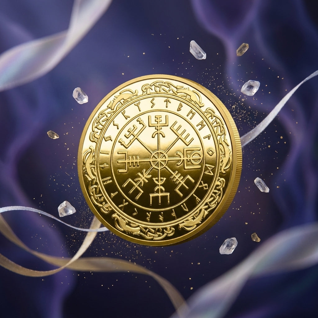 Vegvisir Compass Symbol Decorative Coin