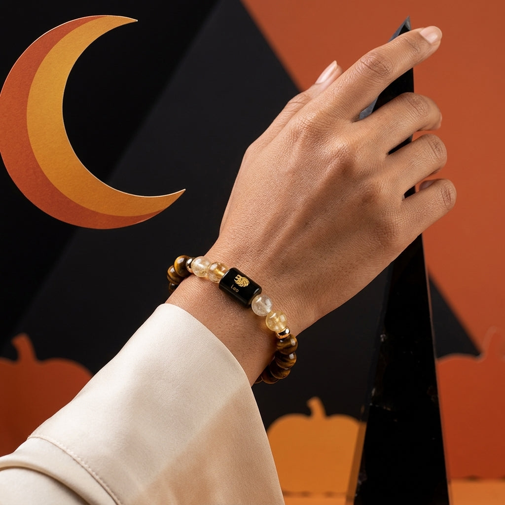 Leo (सिंह राशि) Zodiac Tiger Eye & Citrine Bracelet (With Certificate)