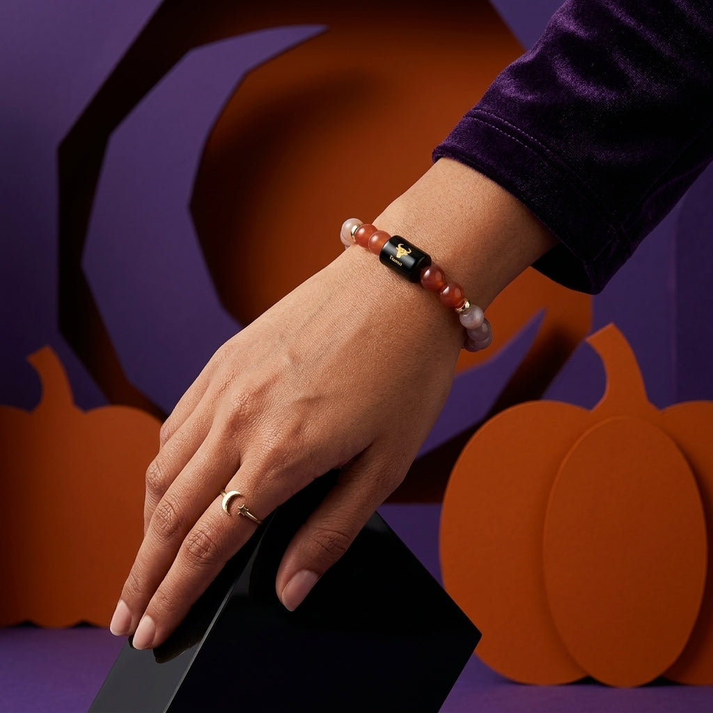 Taurus (वृषभ राशि) Zodiac Sunstone & Carnelian Bracelet (With Certificate)