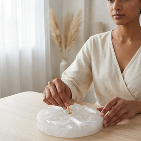 Selenite Raw Crystal Charging Plate