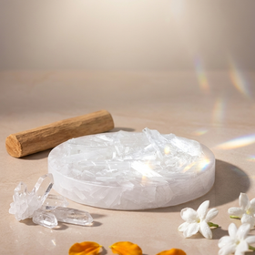 Selenite Raw Crystal Charging Plate