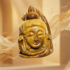Natural Tiger Eye Lord Shiva Carving (With Certificate) – Hand Carved Crystal | 480g