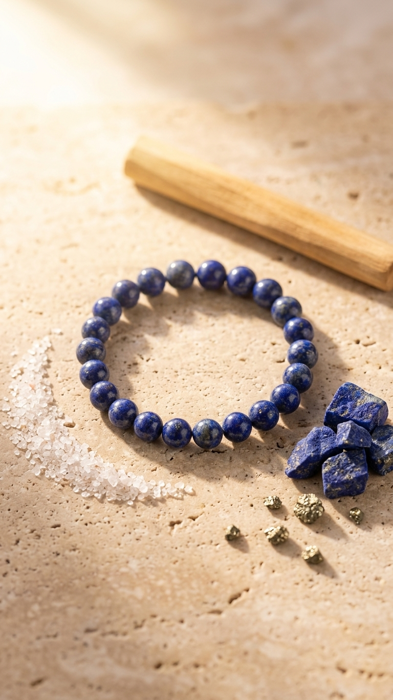 Natural Lapis Lazuli Power Bracelet (With Certificate)
