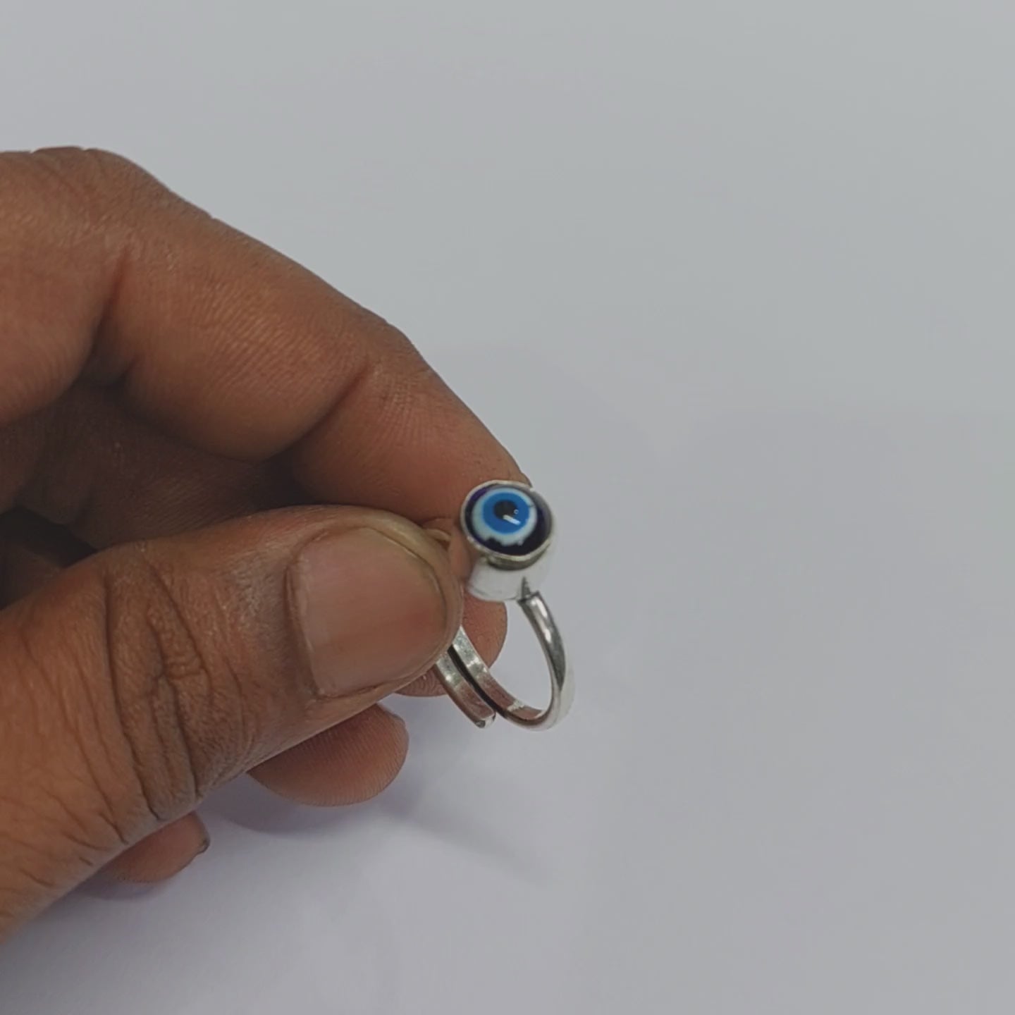 EVIL EYE RING IN SILVER PLATED