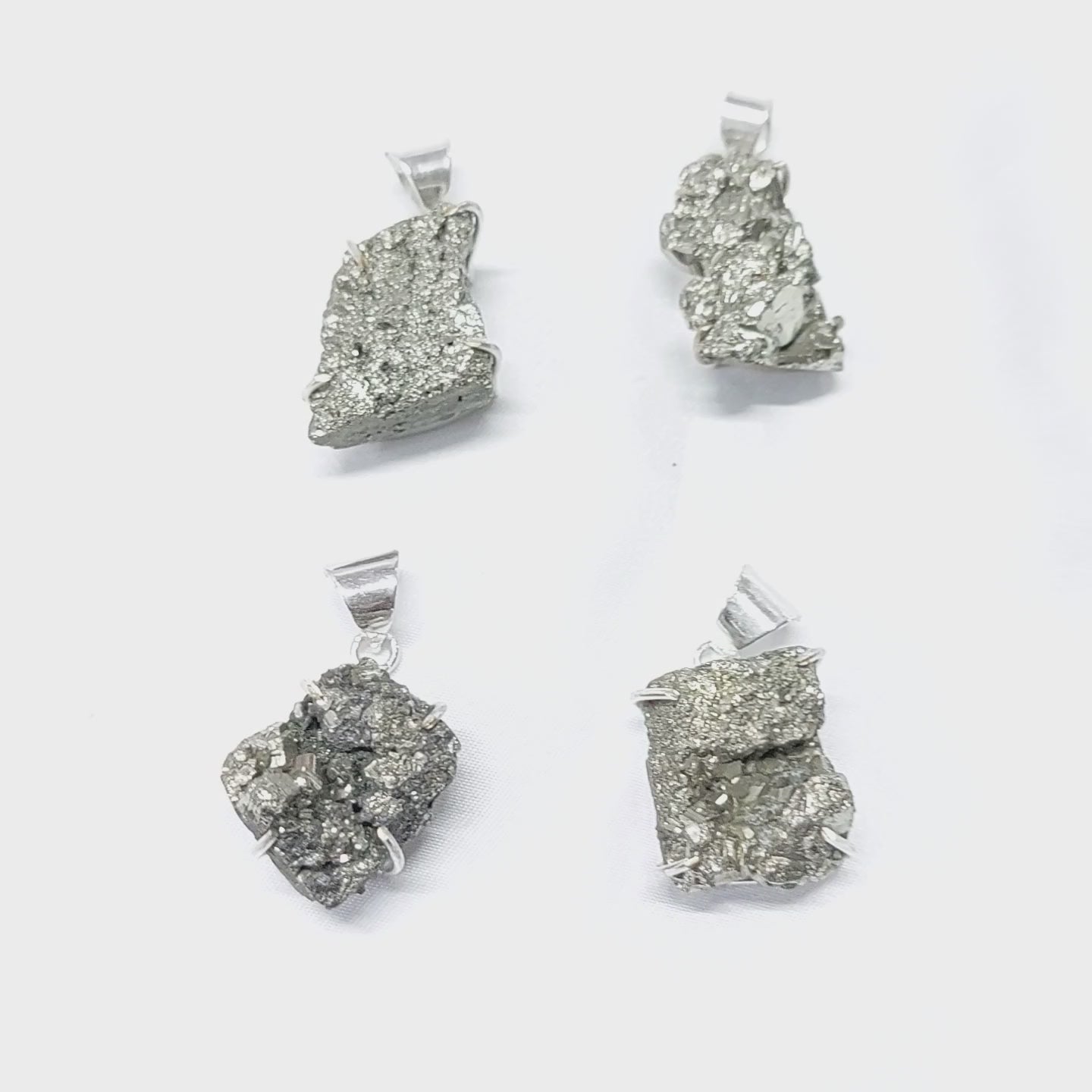 Natural Shape Pyrite Pendant  prong Setting