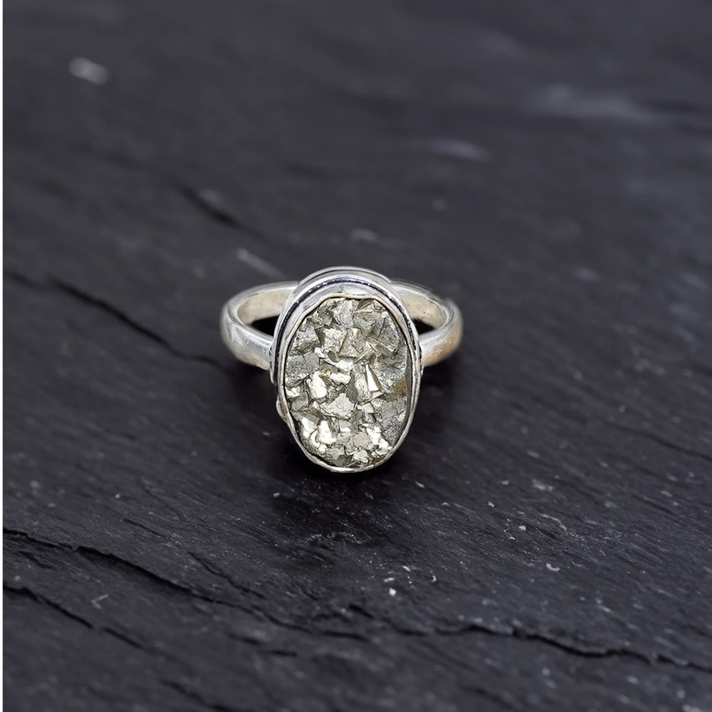 Natural Pyrite Ring - Jaipur Crystal Gems