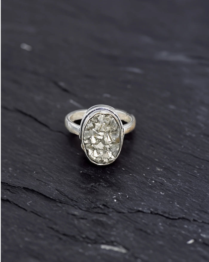 Natural Pyrite Ring - Jaipur Crystal Gems