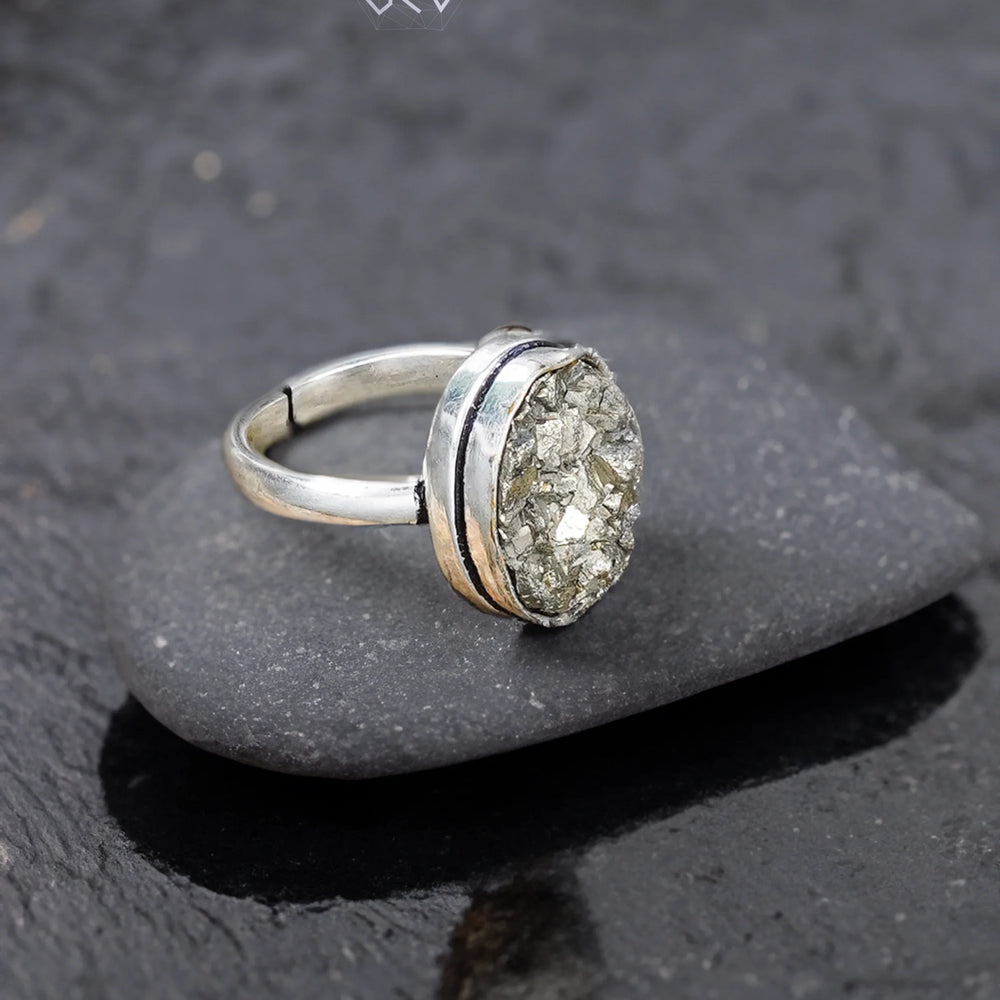 Natural Pyrite Ring - Jaipur Crystal Gems