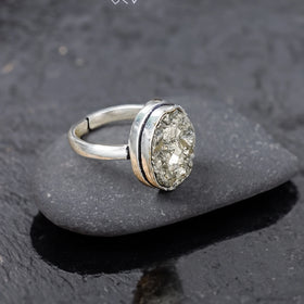 Natural Pyrite Ring - Jaipur Crystal Gems