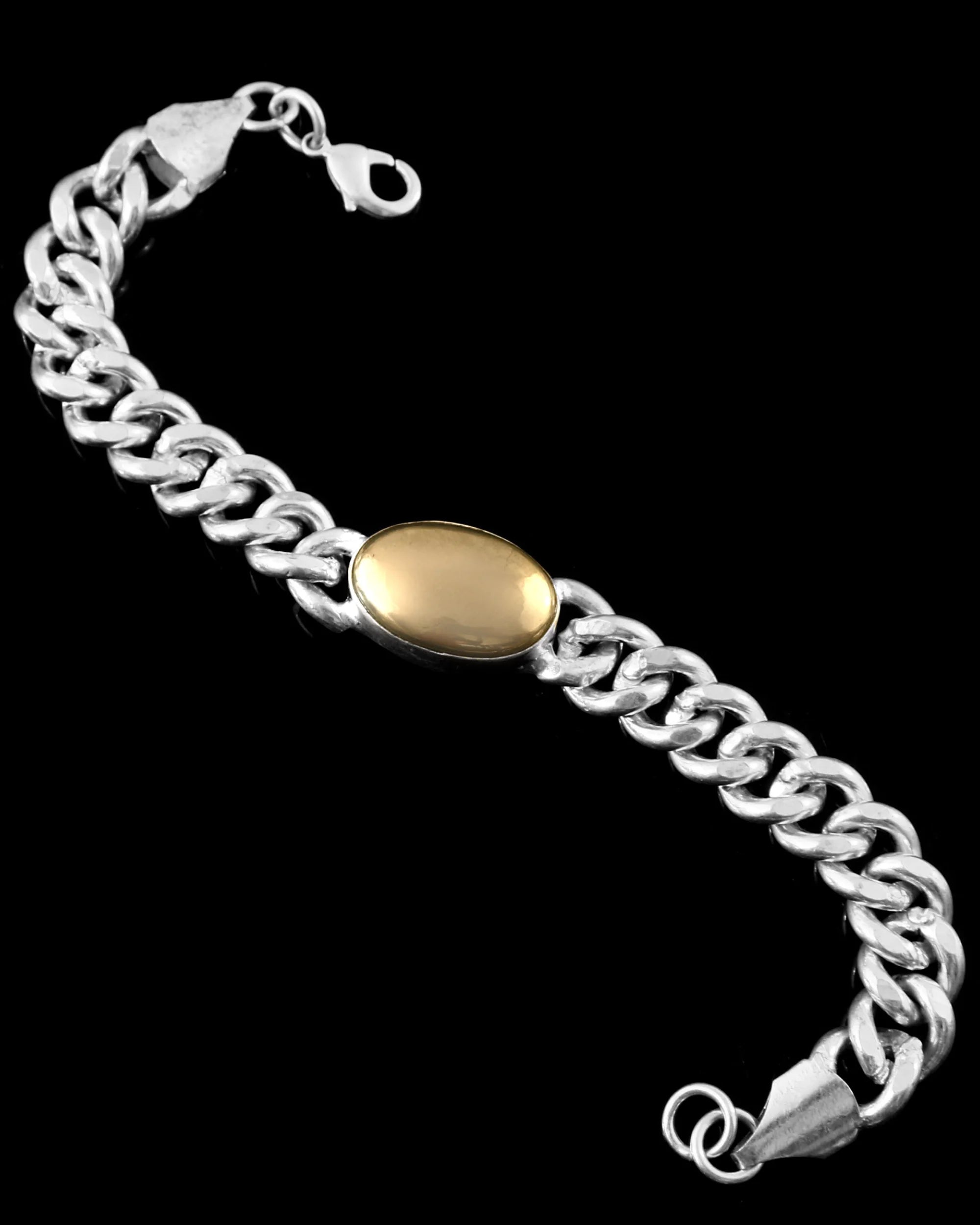 Pyrite Bracelet With Strong Silver Plated