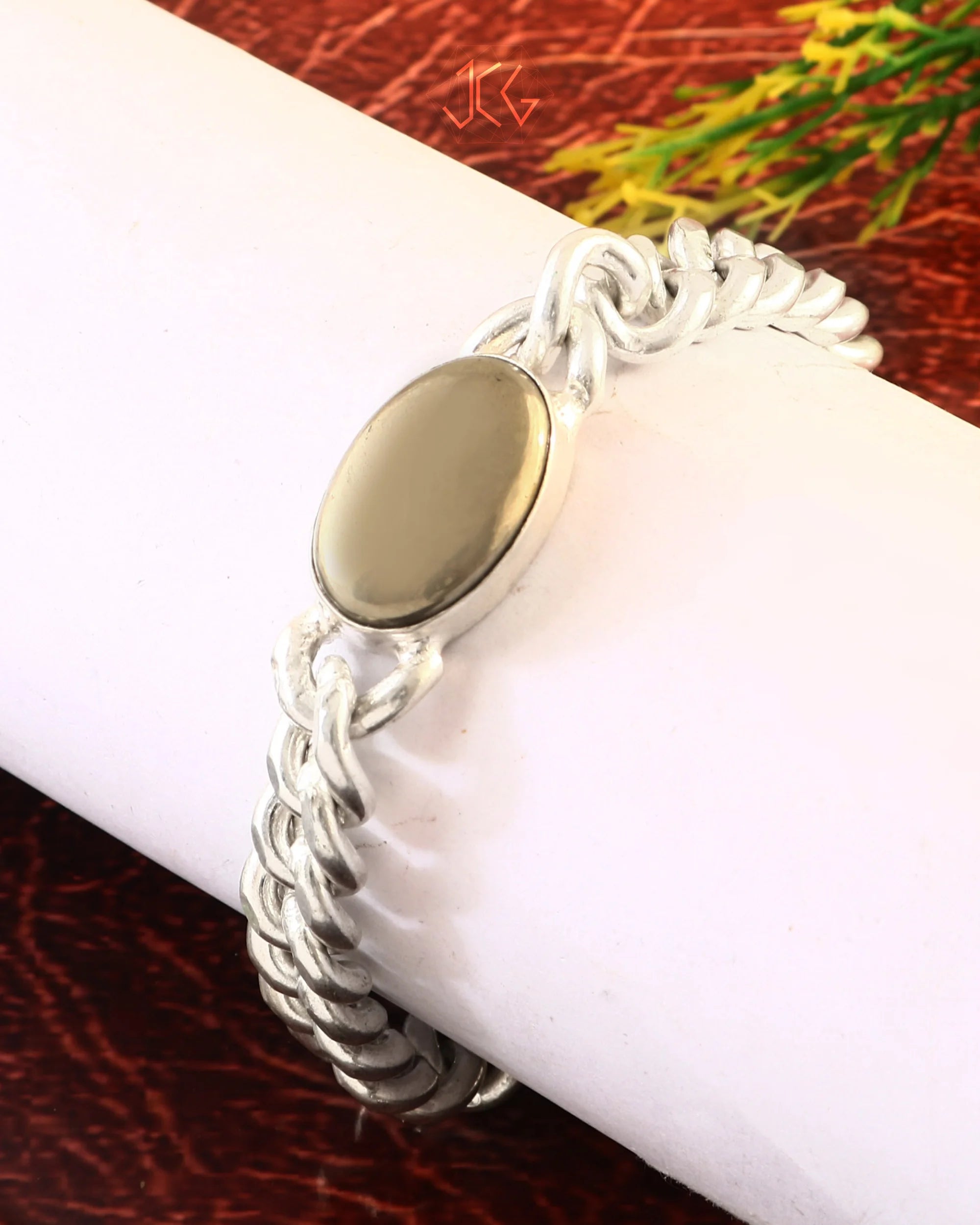 Pyrite Bracelet With Strong Silver Plated