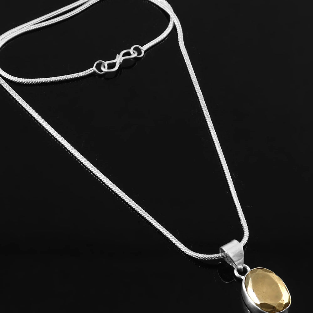 Pyrite Cut Stone Oval Shape Pendant