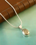 Pyrite Cut Stone Oval Shape Pendant