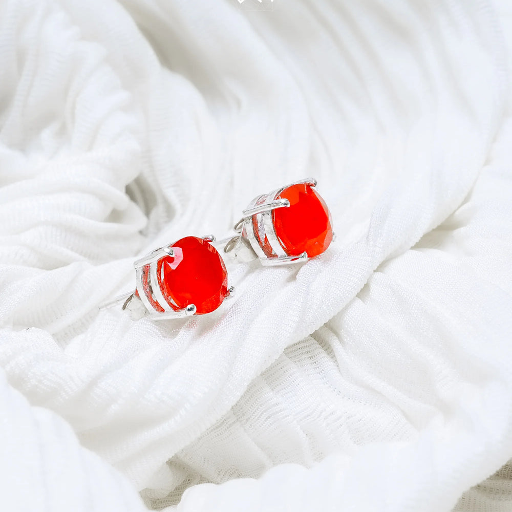 Red Carnelian Earrings Jaipur Crystal Gems
