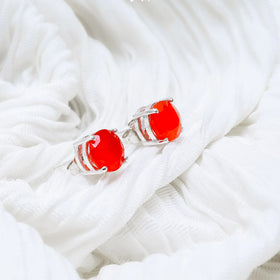 Red Carnelian Earrings Jaipur Crystal Gems