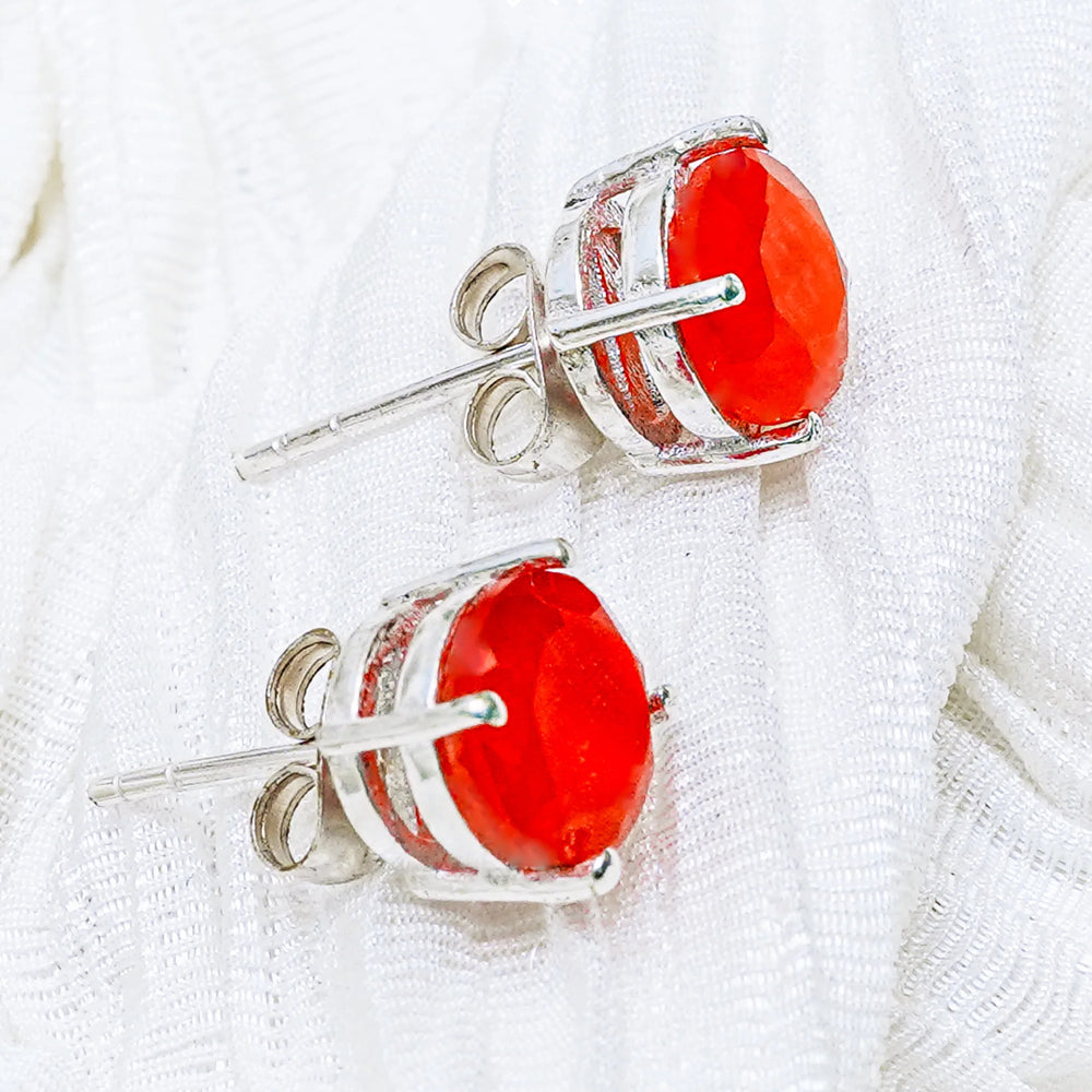 Red Carnelian Earrings Jaipur Crystal Gems
