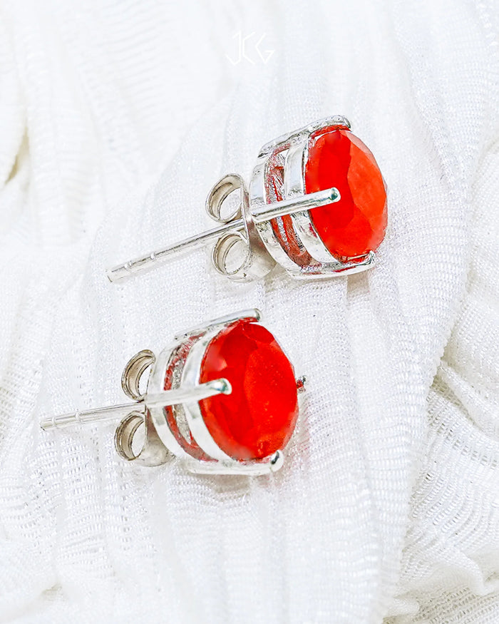 Red Carnelian Earrings Jaipur Crystal Gems