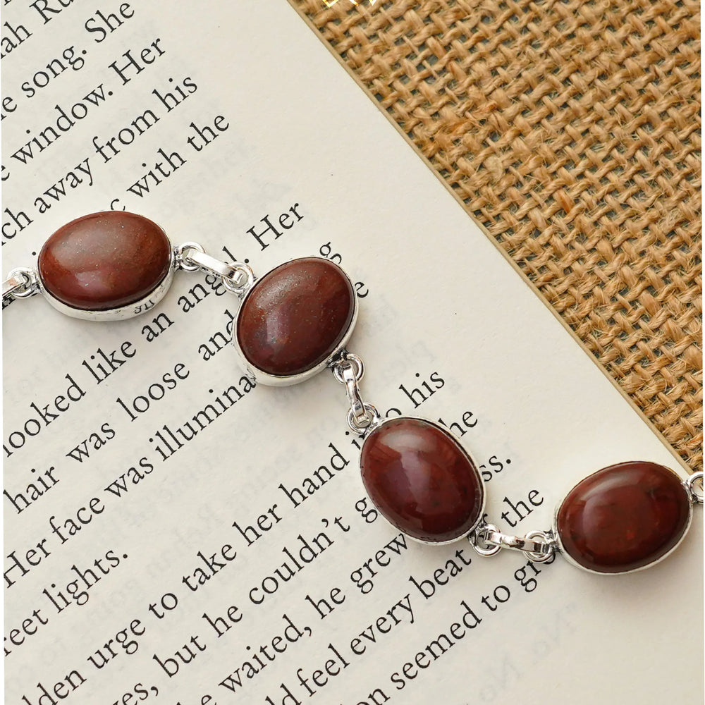 Red Jasper Chain Bracelet - Jaipur Crystal Gems