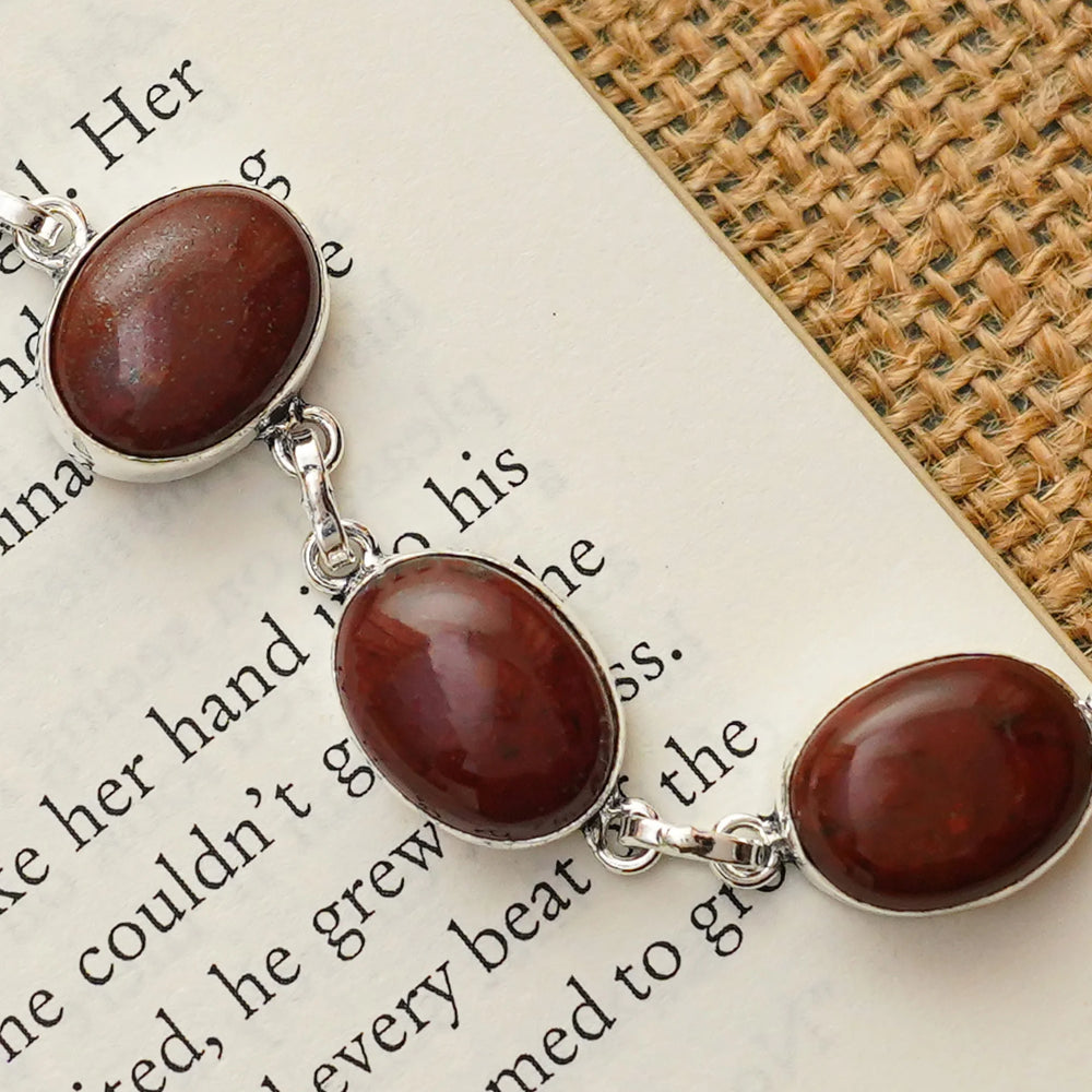 Red Jasper Chain Bracelet - Jaipur Crystal Gems