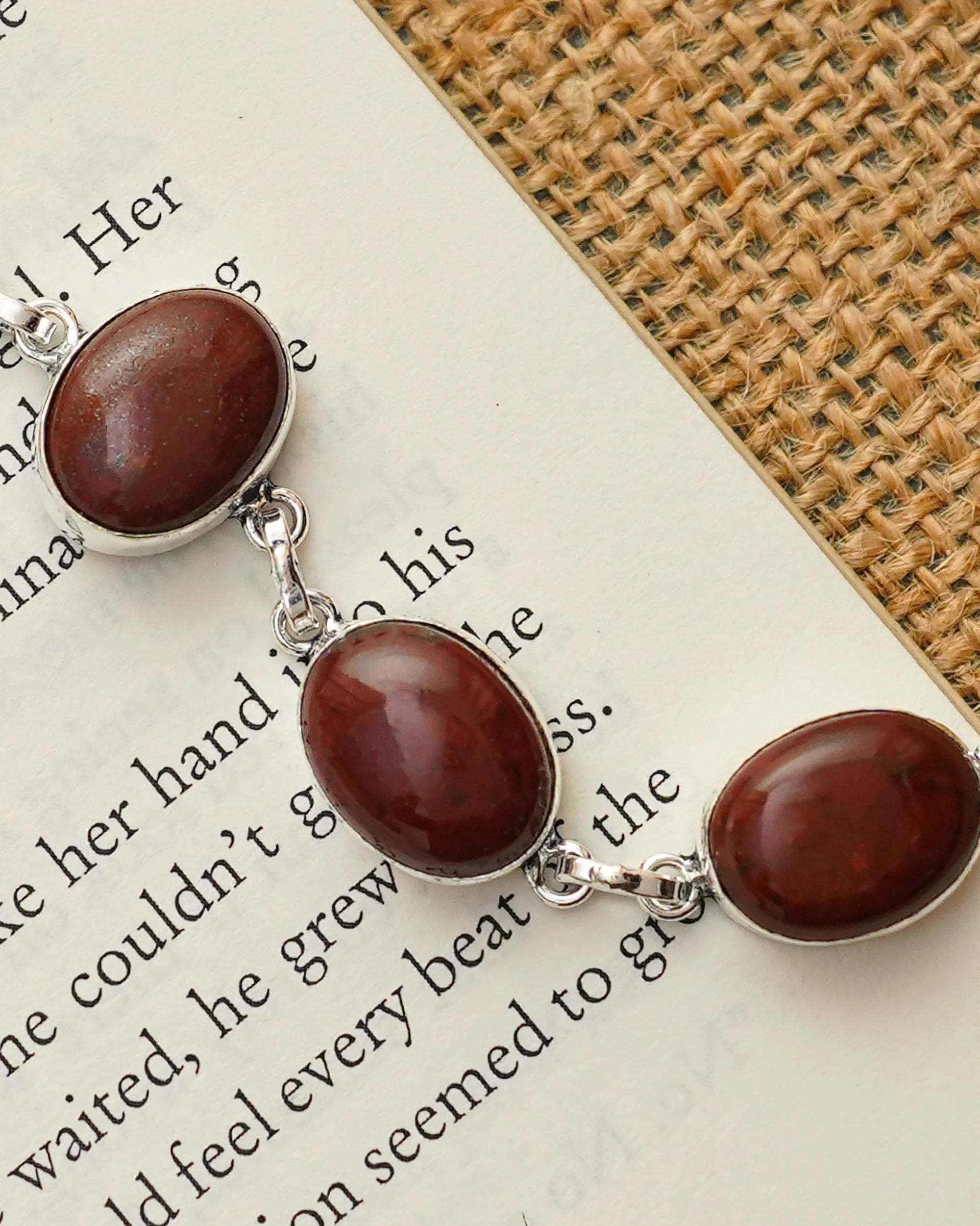 Red Jasper Chain Bracelet - Jaipur Crystal Gems