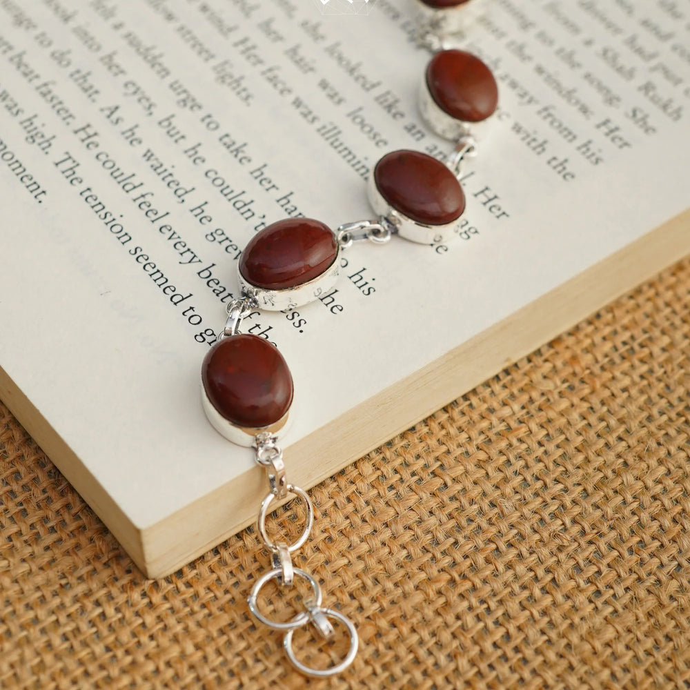 Red Jasper Chain Bracelet - Jaipur Crystal Gems