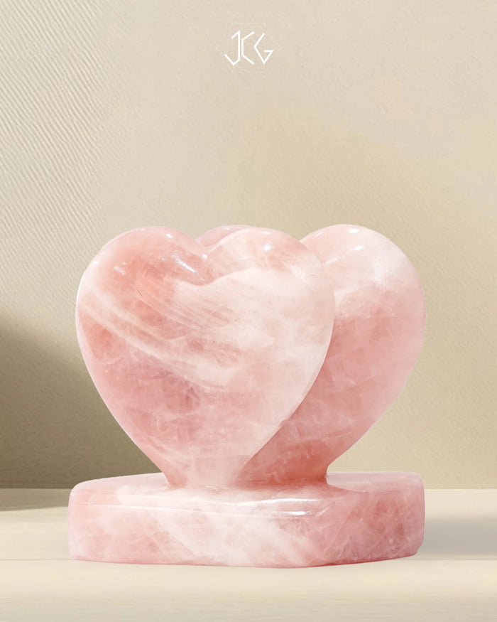 Rose Quartz Heart Jaipur Crystal Gems