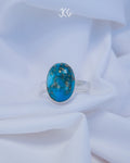Natural Turquoise Ring Oval Shape(NISHAPURI FIROZA)